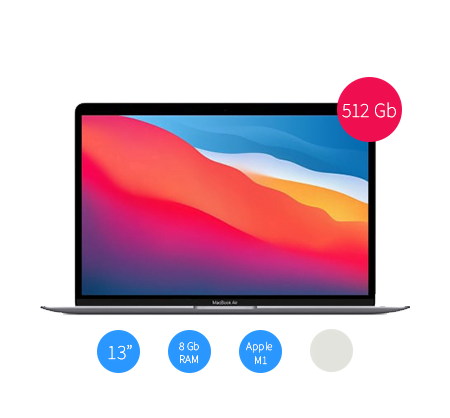 MacBook Air 13.3" Retina/ Apple M1 (CPU 8-core, GPU 8-core, Neural Engine 16-core)/8GB/512GB - Silver - INT KB