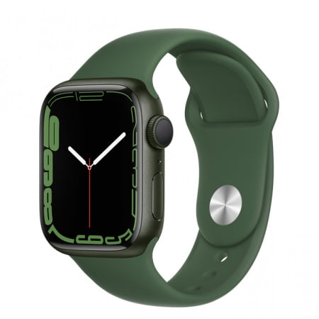 Apple Watch S7 GPS, 41mm Green Aluminium Case Clover Sport Band - Regular