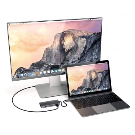 Adaptor Satechi Aluminium Type-C Multi-Port Adapter (HDMI 4K,3x USB 3.0,MicroSD,Ethernet V2) - Space Grey, ST-TCMA2M - imagine 2