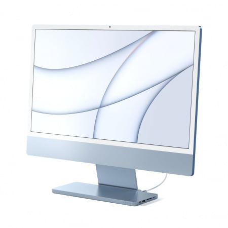 Adaptor Satechi USB-C Slim Dock 24" IMAC (1xType-C Upstream Port,2x USB 2.0,1xMicro SD,1xSD Card,1xUSB-A,1x M.2 SSD slot, 1xUSB-C) colour match cable inc. - Blue, ST-UCISDB - imagine 2