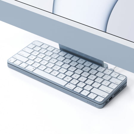 Adaptor Satechi USB-C Slim Dock 24" IMAC (1xType-C Upstream Port,2x USB 2.0,1xMicro SD,1xSD Card,1xUSB-A,1x M.2 SSD slot, 1xUSB-C) colour match cable inc. - Blue, ST-UCISDB - imagine 8