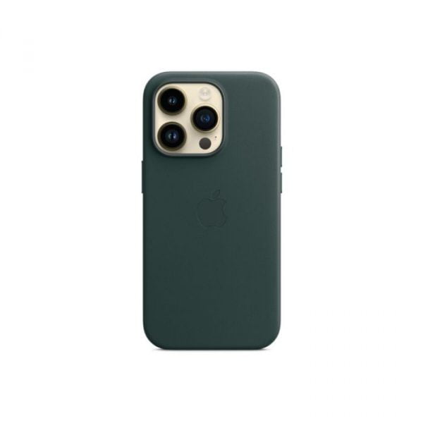 Husa de protectie Apple iPhone 14 Pro Leather Case, MagSafe - Forest Green, mpph3zm/a