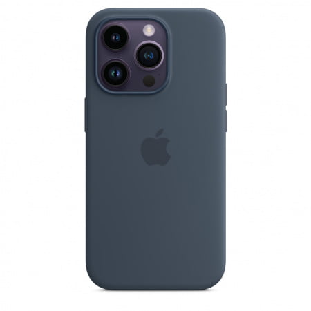 Husa de protectie Apple iPhone 14 Pro Silicone Case, MagSafe - Storm Blue, mptf3zm/a