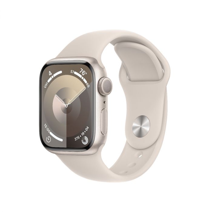 Apple Watch 9 GPS, 41mm Starlight Aluminium Case, Starlight Sport Band - M/L, MR8U3QP/A