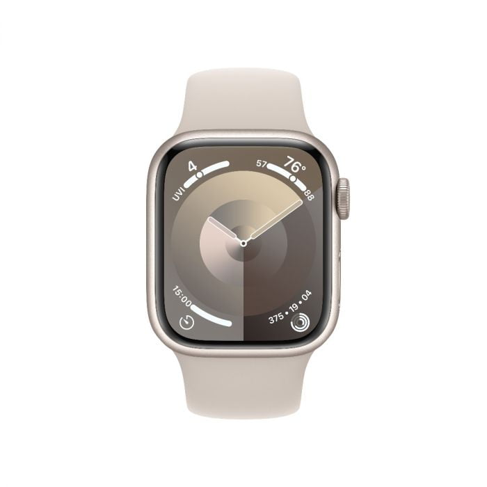 Apple Watch 9 GPS, 41mm Starlight Aluminium Case, Starlight Sport Band - M/L, MR8U3QP/A - imagine 2