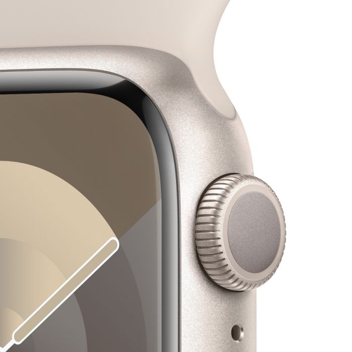 Apple Watch 9 GPS, 41mm Starlight Aluminium Case, Starlight Sport Band - M/L, MR8U3QP/A - imagine 3