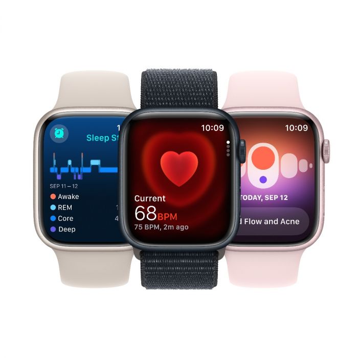 Apple Watch 9 GPS, 41mm Starlight Aluminium Case, Starlight Sport Band - M/L, MR8U3QP/A - imagine 7