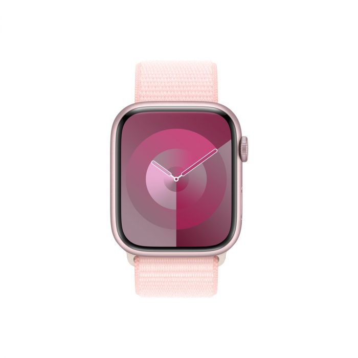 Apple Watch 9 GPS, 45mm Pink Aluminium Case, Light Pink Sport Loop, MR9J3QP/A - imagine 2
