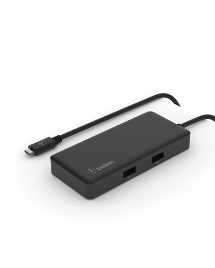 Belkin CONNECT USB C 5-in-1 Travel Dock, Single display support up to 4K, HDMI, USB C, USB A, GbE, Works With Chromebook Certified, Mac/PC/Chrome compatible - Black, INC008btBK