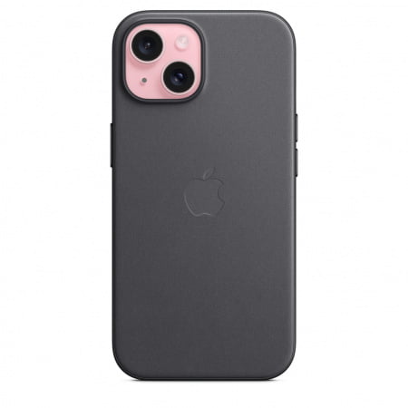 Apple iPhone 15 FineWoven Case w MagSafe - Black, mt393zm/a - imagine 3