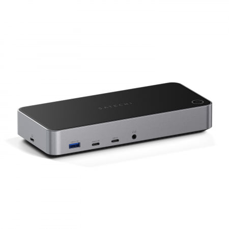 Satechi Aluminium 4K Display Docking Station (3x 4K/60Hz,2x DisplayPort 1.4 4k/60Hz,3x HDMI,1x DP Alt Mode 1x USB 3.1,1x USB-C 3.1 Gen2,2 x USB3.0,1x USB-C 3.0,1x Ethernet ,1x Audio, Kensington Lock) - Grey, ST-D4KTM-EU