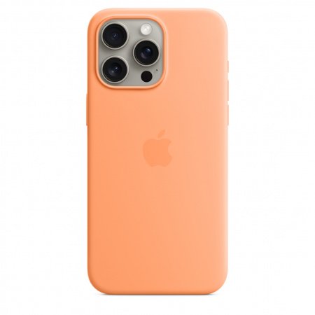 Apple iPhone 15 Pro Max Silicone Case w MagSafe - Orange Sorbet, mt1w3zm/a