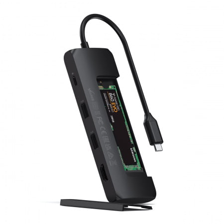 Satechi Aluminium USB-C Hybrid Multiport adapter (SSD Enclosure, HDMI 4K, 2 x USB-A 3.1 Gen 2 up to 10 Gbps) - Black, ST-UCHSEK - imagine 7