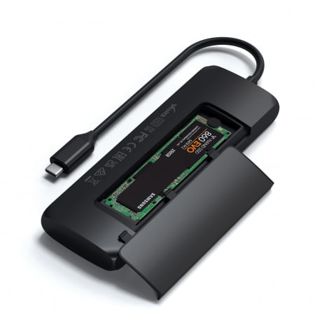 Satechi Aluminium USB-C Hybrid Multiport adapter (SSD Enclosure, HDMI 4K, 2 x USB-A 3.1 Gen 2 up to 10 Gbps) - Black, ST-UCHSEK - imagine 6