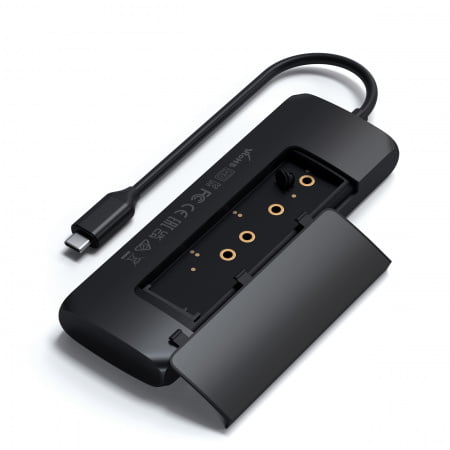 Satechi Aluminium USB-C Hybrid Multiport adapter (SSD Enclosure, HDMI 4K, 2 x USB-A 3.1 Gen 2 up to 10 Gbps) - Black, ST-UCHSEK - imagine 5