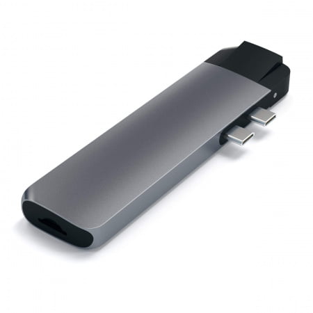 Satechi Aluminium Type-C PRO Hub (HDMI 4K,PassThroughCharging,1x USB3.0,1xSD,Ethernet) - Space Grey,ST-TCPHEM - imagine 4