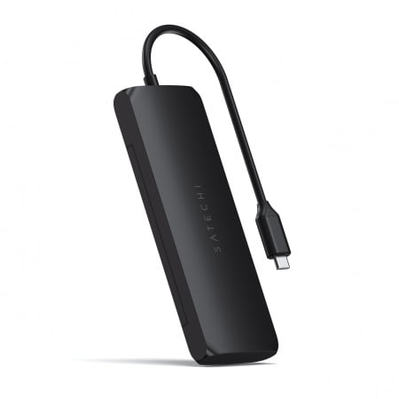 Satechi Aluminium USB-C Hybrid Multiport adapter (SSD Enclosure, HDMI 4K, 2 x USB-A 3.1 Gen 2 up to 10 Gbps) - Black, ST-UCHSEK - imagine 2