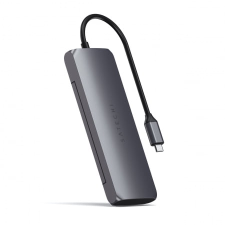 Satechi Aluminium USB-C Hybrid Multiport adapter (SSD Enclosure, HDMI 4K, 2 x USB-A 3.1 Gen 2 up to 10 Gbps) - Space Grey, ST-UCHSEM