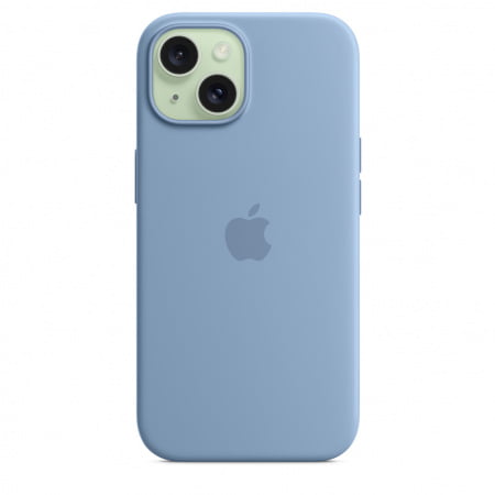 Apple iPhone 15 Silicone Case w MagSafe - Winter Blue, mt0y3zm/a - imagine 5