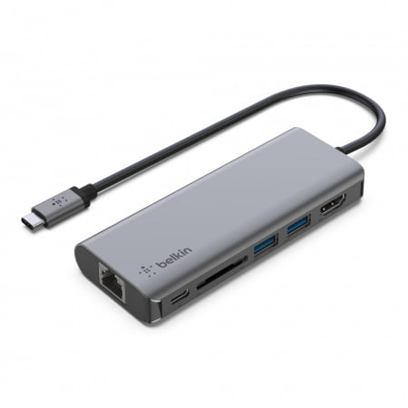 Belkin CONNECT USB-C 6in1 Multiport adapter - Grey ,AVC008btSGY