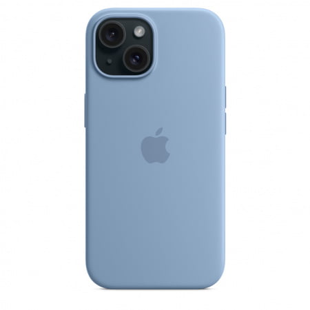 Apple iPhone 15 Silicone Case w MagSafe - Winter Blue, mt0y3zm/a - imagine 4