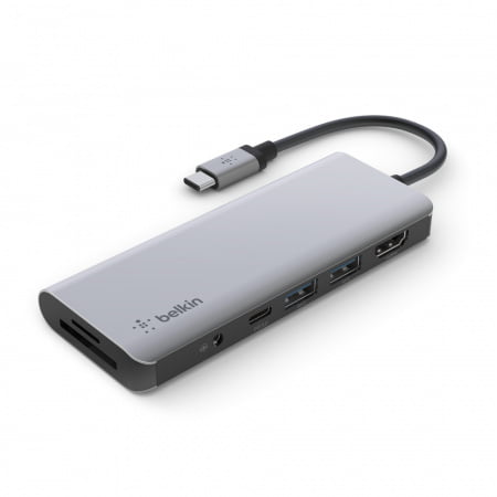 Belkin CONNECT USB-C 7in1 Multiport adapter - Grey, AVC009btSGY