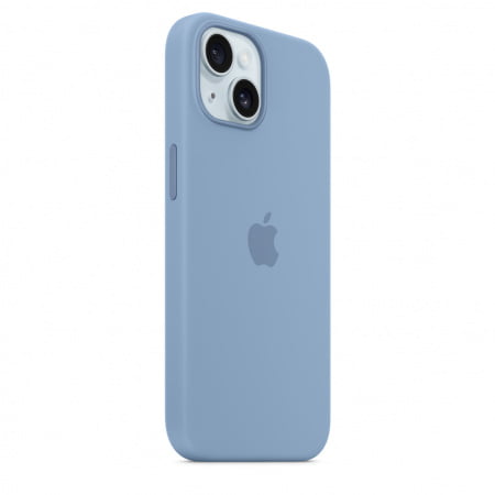 Apple iPhone 15 Silicone Case w MagSafe - Winter Blue, mt0y3zm/a - imagine 3
