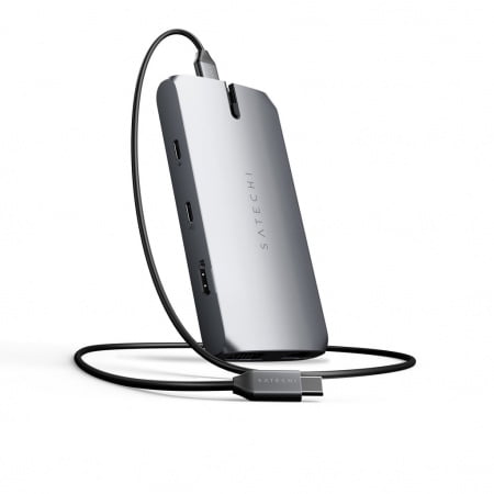 Satechi USB-C On the go Multiport adapter (1xUSB-C PD charging, 1x G.Ethernet,1x 4K HDMI,1x VGA,1x USB-A,1x USB-C, micro/SD) - Space Grey, ST-UCMBAM