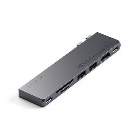 Satechi PRO HUB SLIM (1xUSB4,1xHDMI,2xUSB-A,SD/MicroSD,UHS-I up to 104MB/s, SD/SDHC/SDXC up to 2TB,1xUSB-C) - Space Grey, ST-HUCPHSM