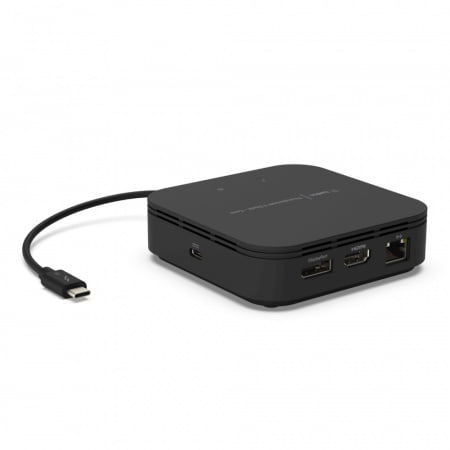 Belkin CONNECT Thunderbolt 3 Core displayport/HDMI 60wPD dock for mac and windows with tethered Thunderbolt cable - Black, F4U110bt