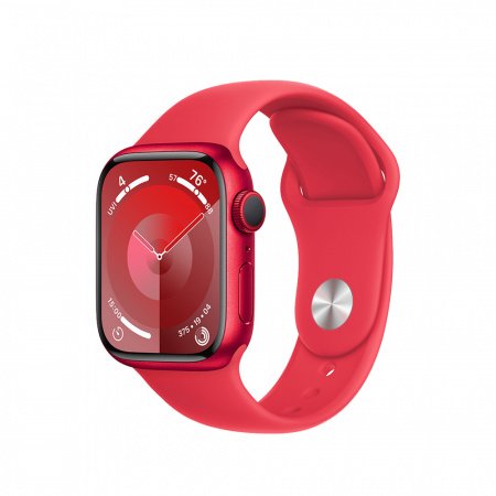 Apple Watch S9 GPS 41mm RED Alu Case w RED Sport Band - S/M , mrxg3qp/a