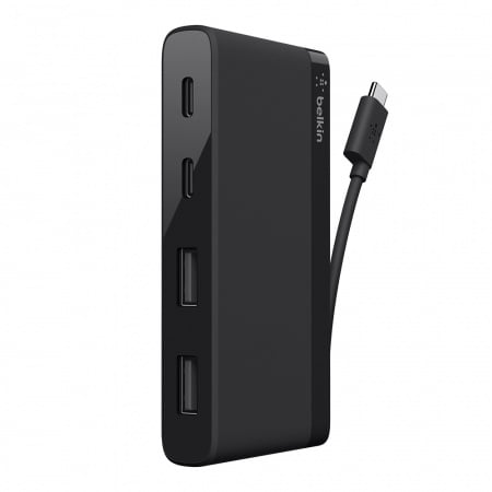 Belkin Hub 2-Port USB-C 2-Ports USB-A 5Gbps Data Transfer - Black , F4U090btBLK