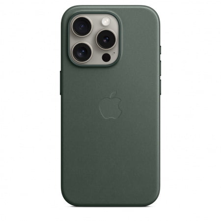 Apple iPhone 15 Pro FineWoven Case w MagSafe - Evergreen, mt4u3zm/a
