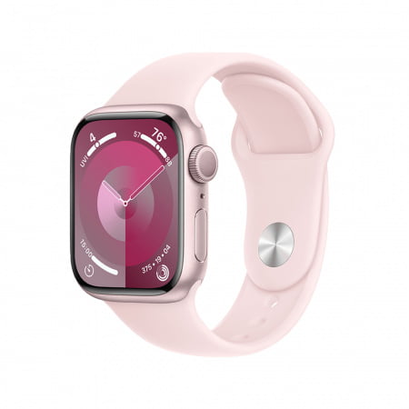 Apple Watch S9 GPS 45mm Pink Alu Case w Light Pink Sport Band - S/M, mr9g3qp/a