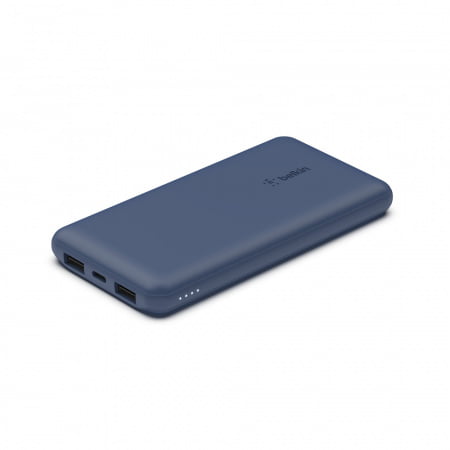 Belkin BOOST CHARGE (10000 mAH) Power Bank with USB-C 15W - Dual USB-A - 15cm USB-A to C Cable - Blue, BPB011btBL