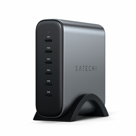 Satechi 200W USB-C 6-PORT GAN CHARGER (6xUSB-C PD Supports PD 3.1/3.0, QC 4.0+ & PPS) - Grey, ST-C200GM-EU