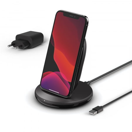 Belkin BOOST CHARGE Qi 15w wireless Charging Stand w PSU (EU Power Supply Included) - Black, WIB002vfBK