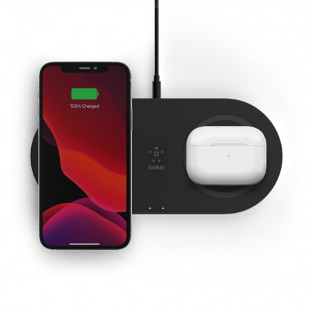 Belkin BOOST CHARGE Qi 15w wireless Charging Dual Pad w PSU (EU Power Supply Included) - Black, WIZ008vfBK