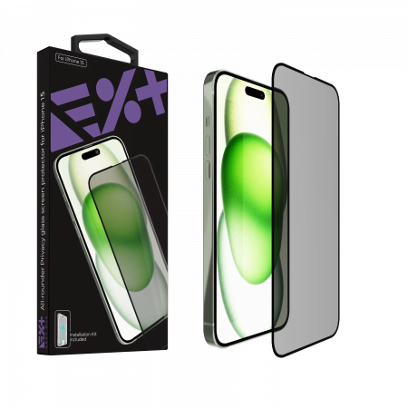 Next One All-Rounder Privacy Glass Screen Protector For iPhone 15, IPH-15-PRV