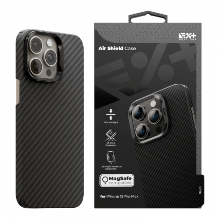 Next One Airshield Aramid fiber case for iPhone 15 Pro Max - Black, IPH-15PROMAX-MAGSF-AIRSHIELD - imagine 2