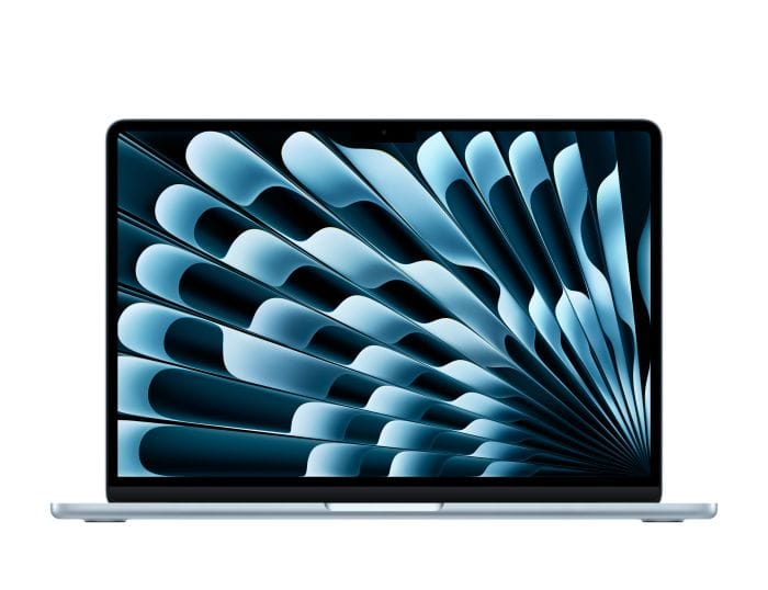 MacBook Air 13.6″ (2025) Apple M4 10-core CPU, 8-core GPU, 16‑core Neural Engine, 16GB RAM, 256GB SSD, SKY BLUE, INT KB, mc6t4ro/a
