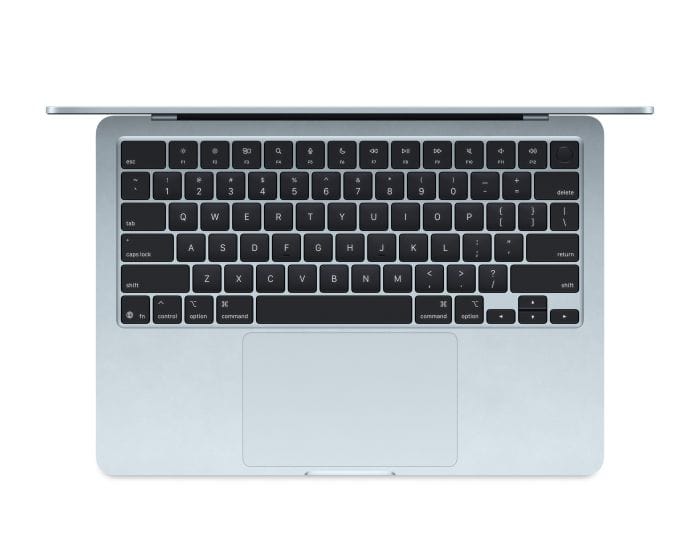 MacBook Air 13.6″ (2025) Apple M4 10-core CPU, 8-core GPU, 16‑core Neural Engine, 16GB RAM, 256GB SSD, SKY BLUE, INT KB, mc6t4ro/a - imagine 2