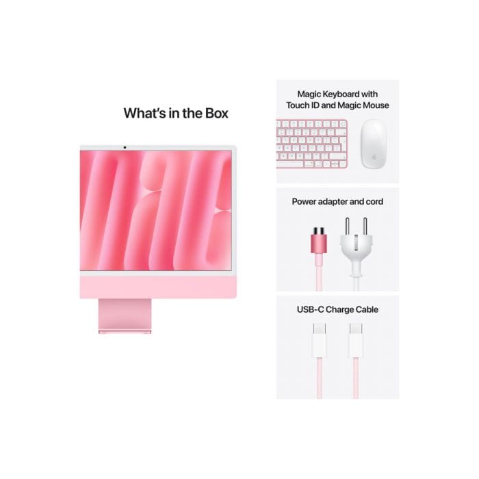 iMac 24" cu procesor Apple M4, 24", Retina 4.5K, 10 nuclee CPU si 10 nuclee GPU, 16GB, 512GB SSD, Pink, mwv53ro/a - imagine 5