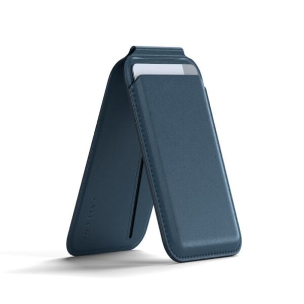 Satechi Vegan-Leather Magnetic Wallet Stand (iPhone 12/13/14/15 all models) - Dark Blue, ST-VLWB