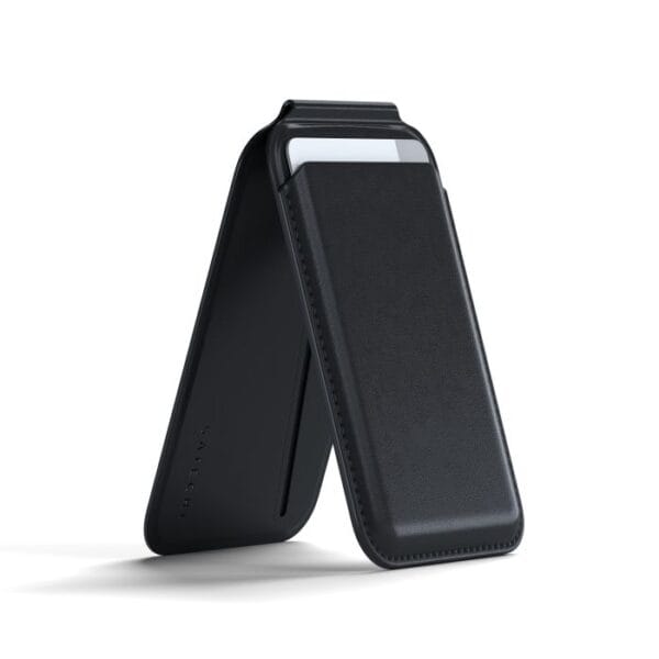 Satechi Vegan-Leather Magnetic Wallet Stand (iPhone 12/13/14/15 all models) - Black, ST-VLWK